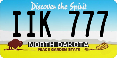 ND license plate IIK777