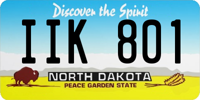 ND license plate IIK801