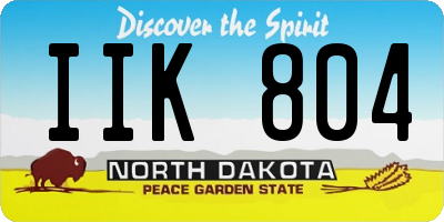 ND license plate IIK804