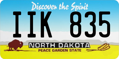 ND license plate IIK835