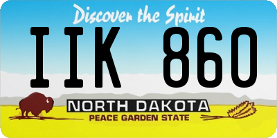 ND license plate IIK860