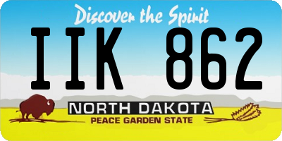 ND license plate IIK862
