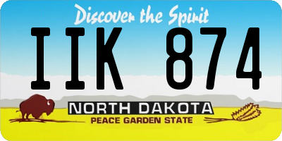 ND license plate IIK874