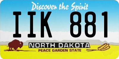 ND license plate IIK881