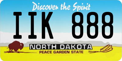 ND license plate IIK888