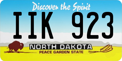 ND license plate IIK923
