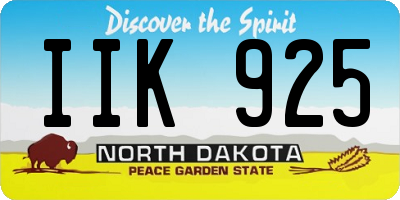 ND license plate IIK925