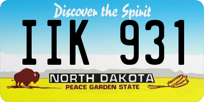 ND license plate IIK931