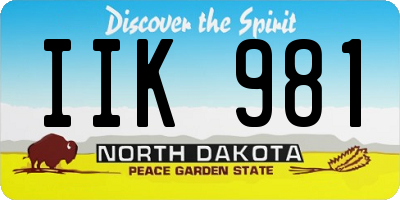 ND license plate IIK981