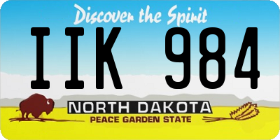 ND license plate IIK984