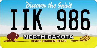 ND license plate IIK986