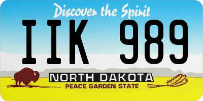ND license plate IIK989