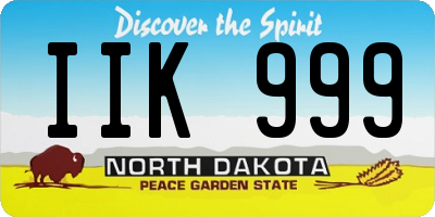 ND license plate IIK999