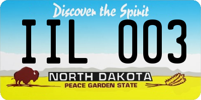 ND license plate IIL003