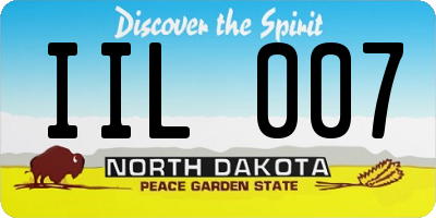ND license plate IIL007