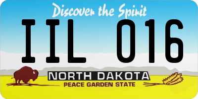 ND license plate IIL016