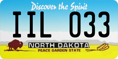 ND license plate IIL033