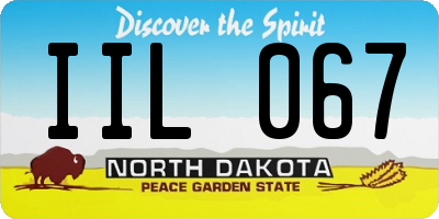 ND license plate IIL067