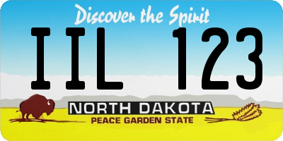 ND license plate IIL123