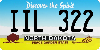 ND license plate IIL322