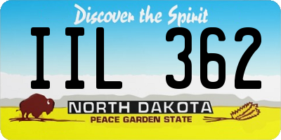 ND license plate IIL362
