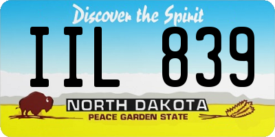 ND license plate IIL839
