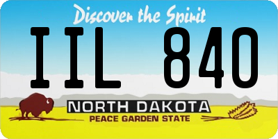 ND license plate IIL840