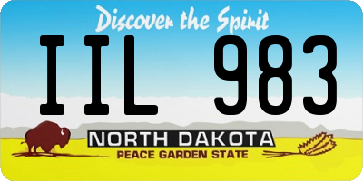 ND license plate IIL983