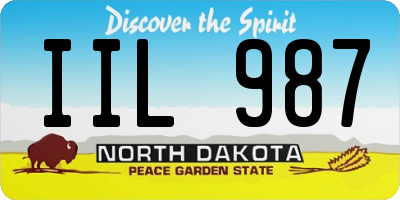 ND license plate IIL987