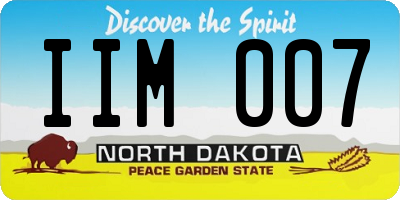 ND license plate IIM007