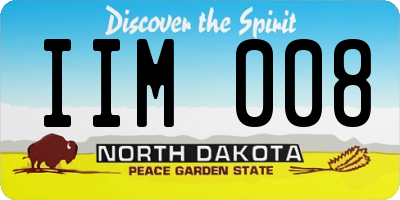 ND license plate IIM008