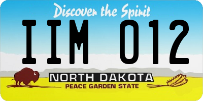 ND license plate IIM012
