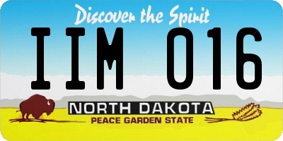ND license plate IIM016
