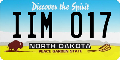 ND license plate IIM017