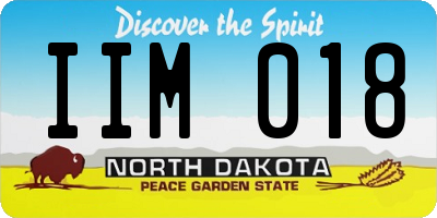 ND license plate IIM018
