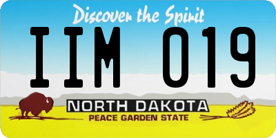 ND license plate IIM019