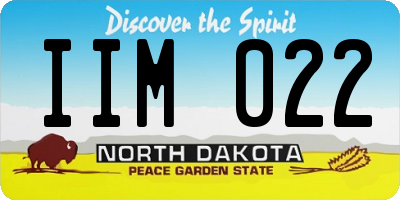 ND license plate IIM022