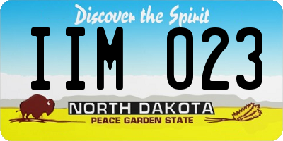 ND license plate IIM023