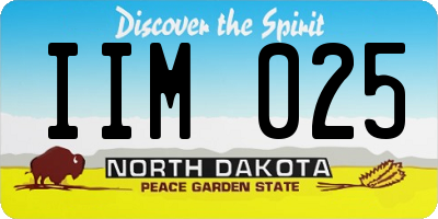 ND license plate IIM025