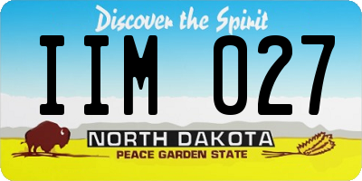 ND license plate IIM027