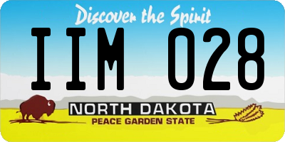 ND license plate IIM028