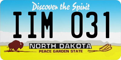 ND license plate IIM031