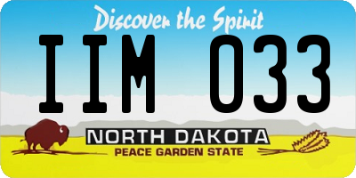 ND license plate IIM033