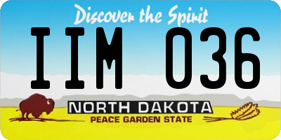 ND license plate IIM036