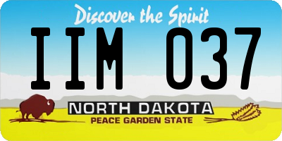ND license plate IIM037