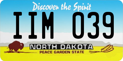 ND license plate IIM039