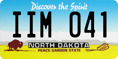 ND license plate IIM041