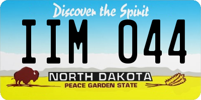 ND license plate IIM044