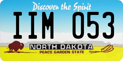 ND license plate IIM053