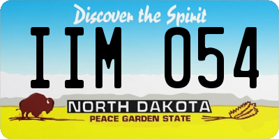 ND license plate IIM054